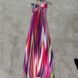 Sky Vibrant Multicolor Maxi Dress